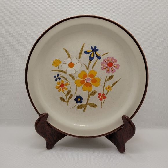 Spring Flower Grace Stoneware Japan Vintage Plate Cottagecore Retro Decor S-1443 - Picture 7 of 9